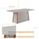 Ver imagem 2 de Mesa de Jantar Diane 180cm Tampo Mdf e Vidro Canto Copo Moderna Mobília