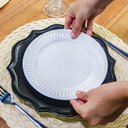 Ver imagem 5 de Kit 6 Pratos Rasos de Porcelana Branca 26,5cm Germer Mesa Posta Diamante