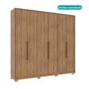 Ver imagem 4 de Guarda Roupa Casal 6 Portas 4 Gavetas Mônaco Carraro Freijó C/ Avelã