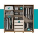 Ver imagem 3 de Guarda Roupa Casal 6 Portas 4 Gavetas Mônaco Carraro Freijó C/ Avelã