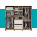 Ver imagem 5 de Guarda Roupa Casal 6 Portas 4 Gavetas Mônaco Carraro Freijó C/ Avelã