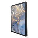 Ver imagem 3 de Quadro Decorativo Abstrato Mármore Azul Perolado em Moldura Caixa Tacolado Moldura Trad 1cm Branca C