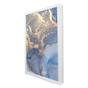 Ver imagem 2 de Quadro Decorativo Abstrato Mármore Azul Perolado em Moldura Caixa Tacolado Moldura Trad 1cm Branca C