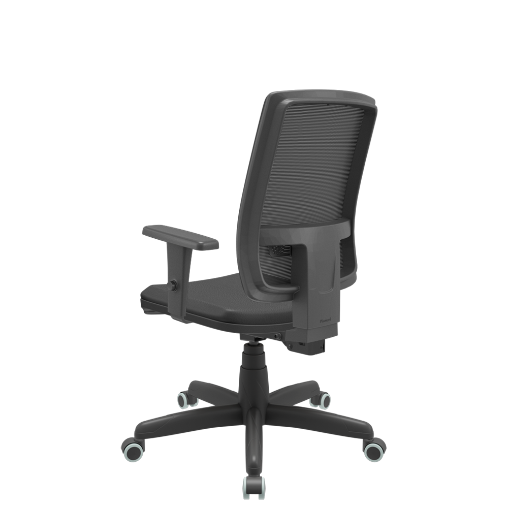 Cadeira de Escritório Presidente Brizza braços 3D - Plaxmetal (Preto Couro Ecológico) - 3
