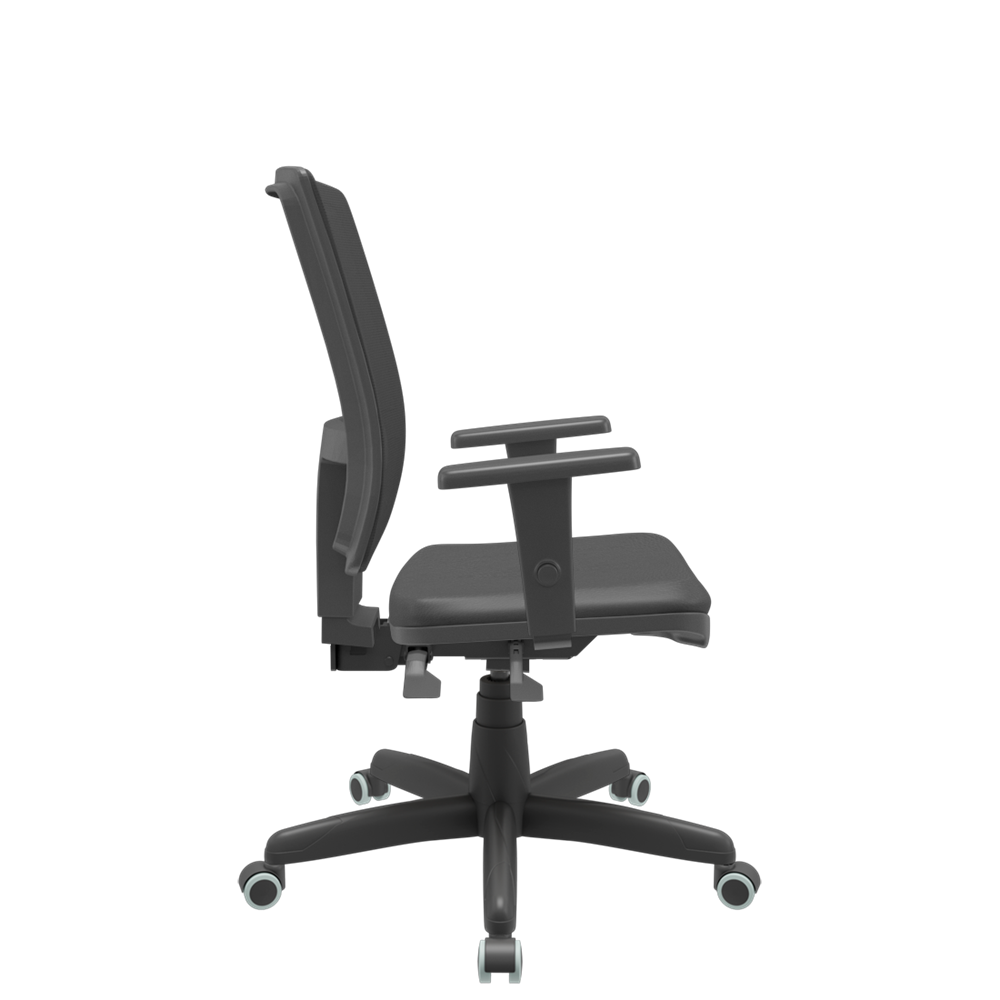 Cadeira de Escritório Presidente Brizza braços 3D - Plaxmetal (Preto Couro Ecológico) - 2