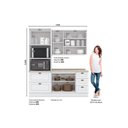 Ver imagem 3 de Kit de Cozinha Modulada 4 Peças Americana (1 Aéreo. 1 Balcão, 1 Paneleiro, 1 Complemento) Branco