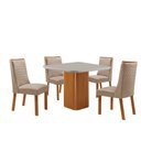 Ver imagem 2 de Mesa de Jantar Eloise 90 cm Tampo MDF Vidro Canto Copo com 4 Cadeiras Carolina