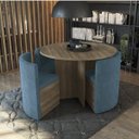 Ver imagem 1 de Conjunto Sala de Jantar Mesa Redonda 4 Cadeiras Estofadas Kappesberg