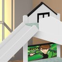 Ver imagem 3 de Beliche Mini Cama Casinha Menino Herói com Escorregador e Colchões