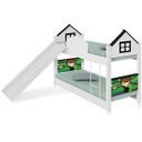 Ver imagem 1 de Beliche Mini Cama Casinha Menino Herói com Escorregador e Colchões