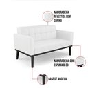 Ver imagem 4 de Sofá Namoradeira e 2 Poltronas Base de Madeira Preto Elisa Corino D03 - D'Rossi Cor Branco