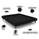 Ver imagem 4 de Cama Casal King Base Box Pés de Madeira 210cm Otto P05 Veludo Preto- Lyam Decor