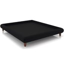 Ver imagem 1 de Cama Casal King Base Box Pés de Madeira 210cm Otto P05 Veludo Preto- Lyam Decor