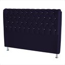 Ver imagem 3 de Cabeceira de Cama Box Londres Casal Queen 160 Cm Suede Botão de Strass Azul Marinho Ec Móveis