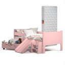 Ver imagem 1 de Mini Cama Infantil Montessoriana com Baú Bella + Colchão:rosa