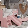 Mini Cama Infantil Montessoriana com Baú Bella + Colchão:rosa - 6