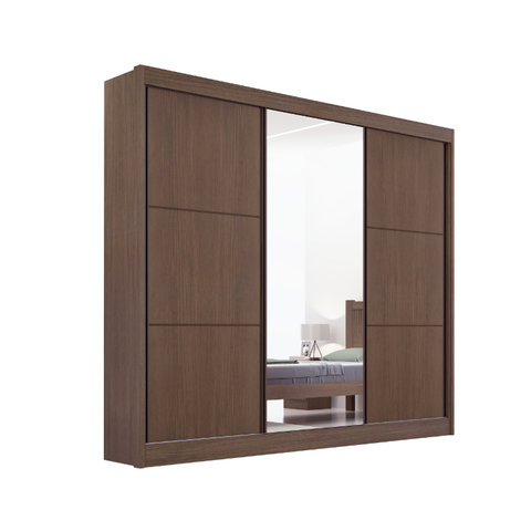 Guarda Roupa Cristal 3 Portas Ddoro Móveis - Castanho