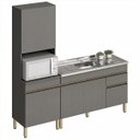 Ver imagem 6 de Paneleiro e Balcão Gabinete com Pia 120cm Lina K02 Gris - Mpozenato