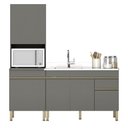 Ver imagem 1 de Paneleiro e Balcão Gabinete com Pia 120cm Lina K02 Gris - Mpozenato