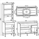Ver imagem 4 de Paneleiro e Balcão Gabinete com Pia 120cm Lina K02 Gris - Mpozenato