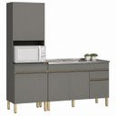 Ver imagem 2 de Paneleiro e Balcão Gabinete com Pia 120cm Lina K02 Gris - Mpozenato