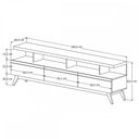 Ver imagem 4 de Rack para TV Até 72 Polegadas Vivare Wood 3 Gavetas Nature/Off White - Giga Móveis