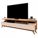 Ver imagem 2 de Rack para TV Até 72 Polegadas Vivare Wood 3 Gavetas Nature/Off White - Giga Móveis
