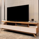 Ver imagem 1 de Rack para TV Até 72 Polegadas Vivare Wood 3 Gavetas Nature/Off White - Giga Móveis
