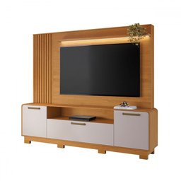 Estante para Tv até 65 Polegadas Apego Candian 3 Portas com Led Cinamomo/off White - Jcm Móveis - 2