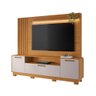 Estante para Tv até 65 Polegadas Apego Candian 3 Portas com Led Cinamomo/off White - Jcm Móveis - 2