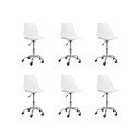 Ver imagem 1 de Cadeira Office Base Cromada Oficial com Rodízio Giratória Saarinen - Branco - 6