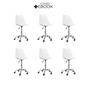 Ver imagem 2 de Cadeira Office Base Cromada Oficial com Rodízio Giratória Saarinen - Branco - 6