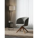 Ver imagem 2 de Poltrona Zaya Base Giratória Madeira - Nobly Decor Cinza Linho