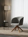 Ver imagem 2 de Poltrona Zaya Base Giratória Madeira - Nobly Decor Cinza Linho