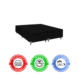 Cama Box Casal Bipartido + Colchão D33 One Face - 56x138x188cm - E-shop Casa - Suede - 5