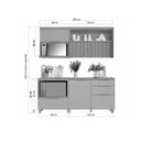 Ver imagem 4 de Cozinha Modulada Completa Marquesa 4 Peças 2 Aéreos + 2 Balcões C4p24 Nature Verde