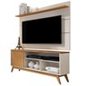 Rack Malbec Wood e Painel Vivare 1.36 para Sala TV até 55":Off White/Nature - 1