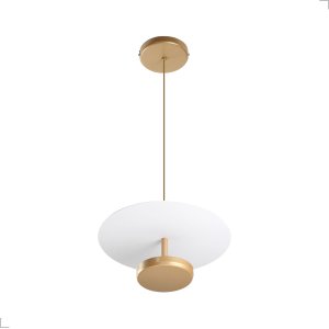 Luminária de Teto Pendente Slice Dourado-fosco Redondo Ø27cm Led 3000k Branco Quente Sobrepor