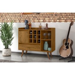 Buffet / Aparador Imper Retrô Com Adega Cor Freijo Rústico EJ Móveis Freijó - 4