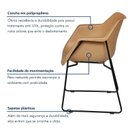 Ver imagem 5 de Kit 4 Cadeiras Concha Base em Aço Tubular Fixa Lodelô Bege/Preto/Serragem