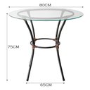 Ver imagem 2 de Mesa para Área Externa Redonda Happy Hour de Aço e Fibra Sintética e Vidro 80 Cm Acesse