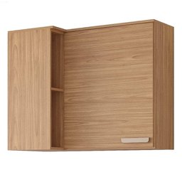Armário Aéreo de Cozinha 100%mdf 94x52cm de Canto 1 Porta 2 Nichos Bella Mgm Móveis Freijó - 1