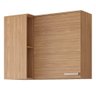 Armário Aéreo de Cozinha 100%mdf 94x52cm de Canto 1 Porta 2 Nichos Bella Mgm Móveis Freijó - 1
