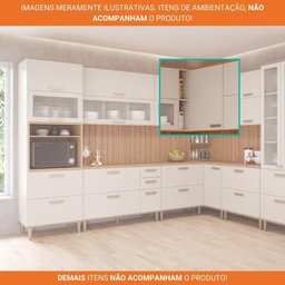 Armário Aéreo de Cozinha 100%mdf 94x52cm de Canto 1 Porta 2 Nichos Bella Mgm Móveis Freijó - 6