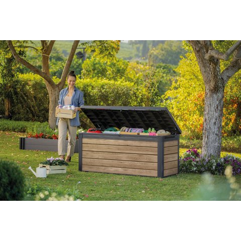 Baú de Armazenamento Signature - Textura Madeira - 380l Keter