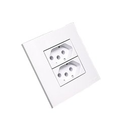 Mini Espelho 2 Tomadas 20A para Moveis Embutir Margirius SLEEK 80X80 Branco - 3