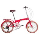Ver imagem 1 de Bicicleta Dobrável Blitz City Aro 20 Shimano 6v Vermelho