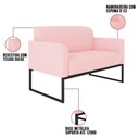 Ver imagem 5 de Poltrona Namoradeira 2 Lugares Industrial Preta Rosa Bebê