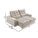 Ver imagem 2 de Sofá 5 Lugares Retrátil e Reclinável Martins M-166 Veludo Creme