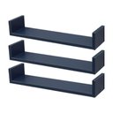 Ver imagem 1 de Kit 3 Prateleiras U 100 X 10cm Azul Suporte Invisível